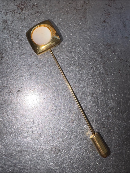 Givenchy Jewelry - Vintage Givenchy 1977 Mother of Pearl Stick Pin Gold Tone Signed Paris NY
